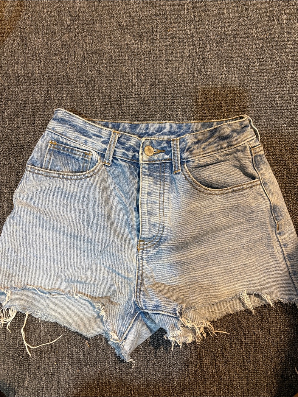 Brandy Melville Light Blue Distressed Denim Shorts